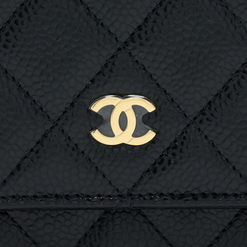 Chanel Classic Wallet On Chain Caviar Black GHW (Microchip)