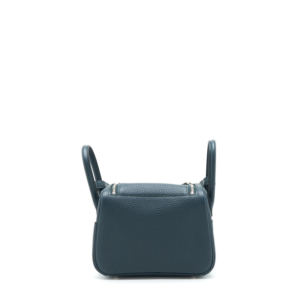 Hermes Mini Lindy Clemence Vert Cypres SHW Stamp U