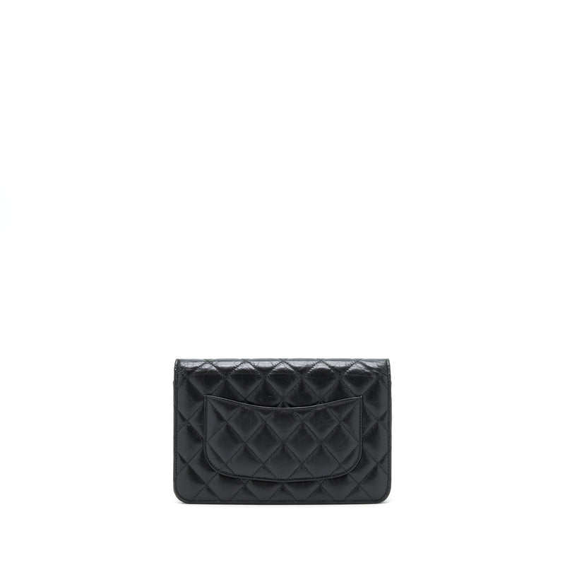 Chanel Reissue Wallet On Chain Aged Calfskin Black with Black Hardware