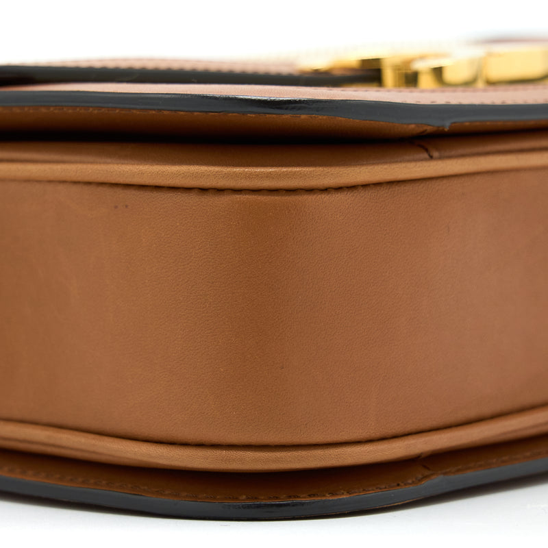 Celine Medium Triomphe Bag in Textile Natural Calfskin GHW
