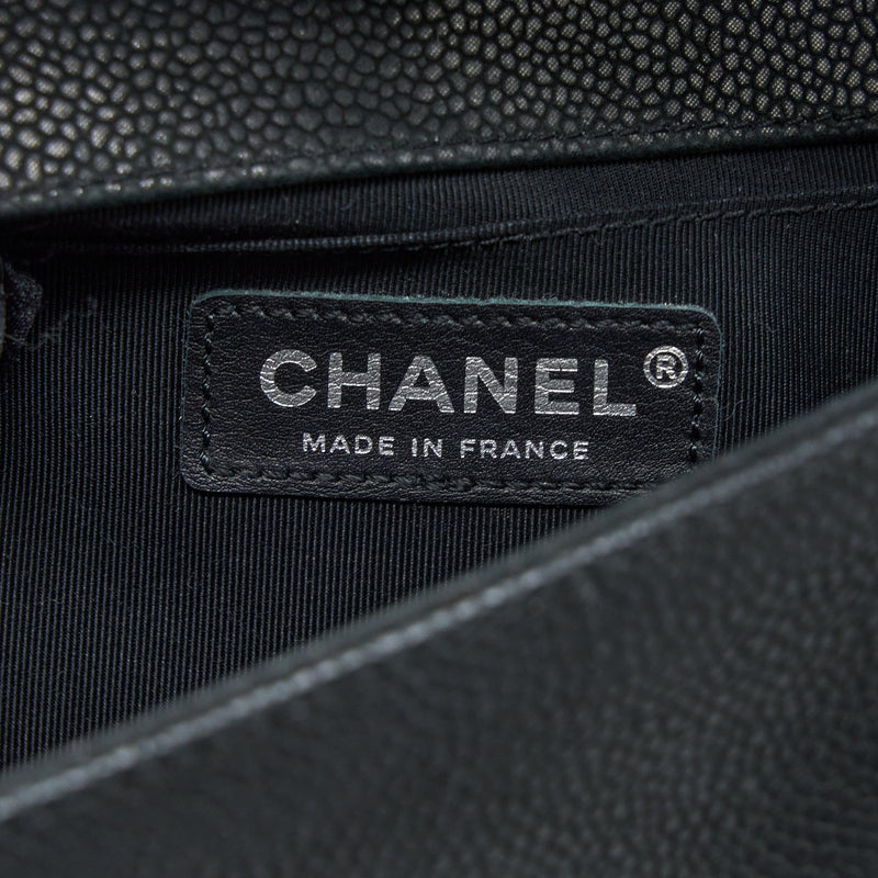 Chanel Medium Boy Bag Grained Calfskin Black SHW