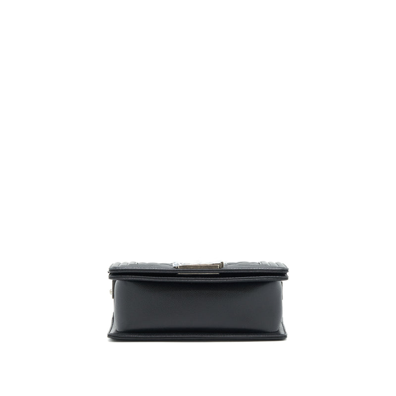 Chanel Small Boy Bag Caviar Black Ruthenium Hardware (Microchip)