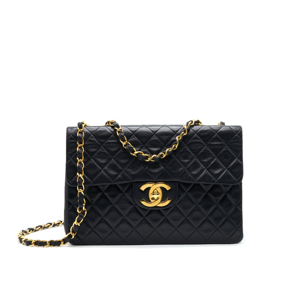 Chanel Vintage Maxi Flap Bag Black 24K GHW