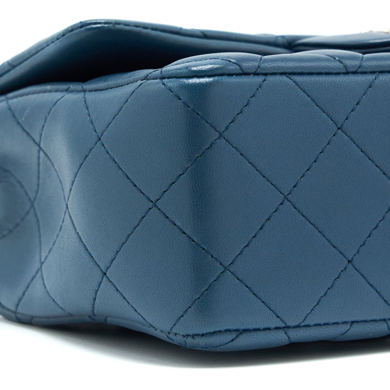 Chanel Mini Rectangular Flap Bag Lambskin Blue SHW