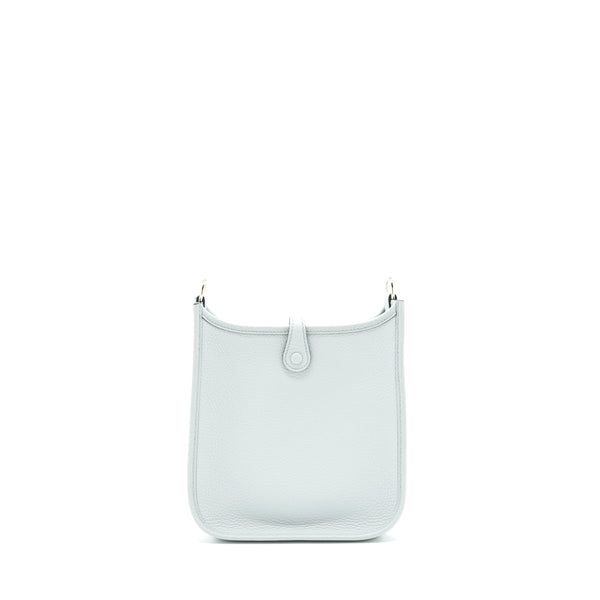 Hermes Mini Evelyne Clemence Bleu Pale/ Bleu Indigo SHW Stamp Y