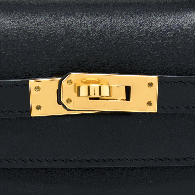 Hermes Kelly Pochette Swift Black GHW Stamp Y