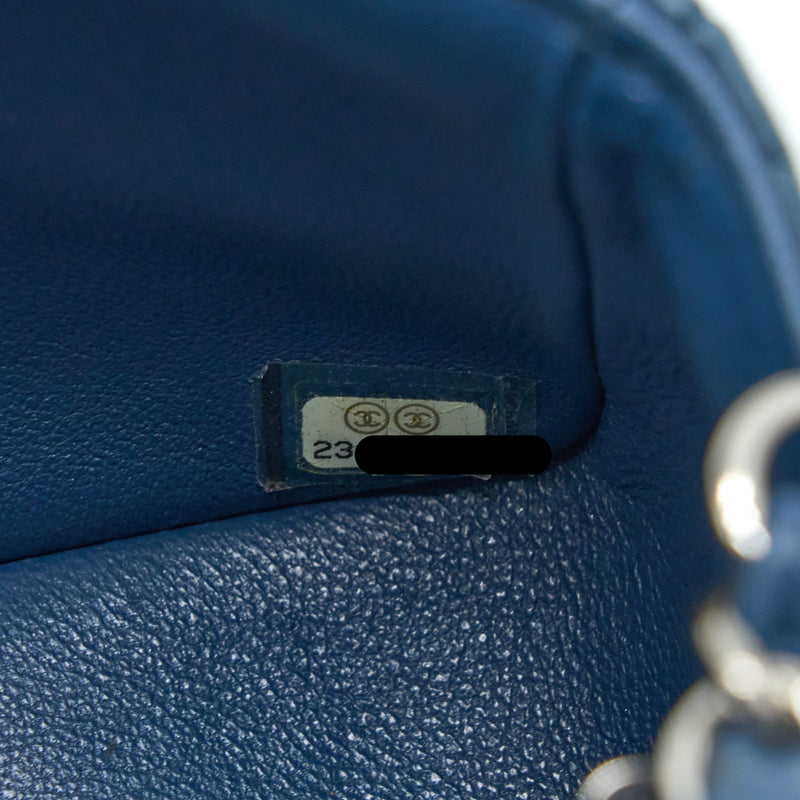 Chanel Mini Rectangular Flap Bag Lambskin Blue SHW