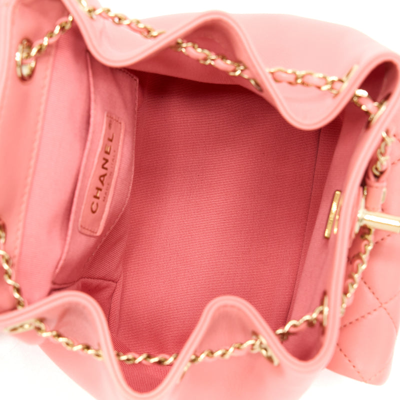 Chanel Duma Mini Backpack Lambskin Pink LGHW(Microchip)