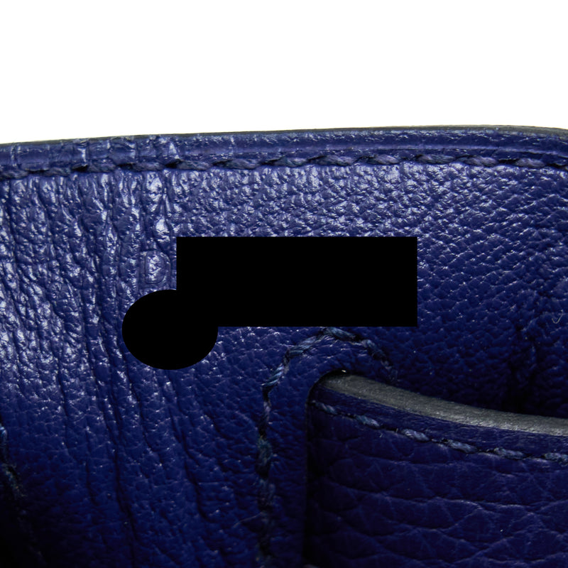 Hermes Kelly 28 Clemence Bleu Encre GHW Stamp D