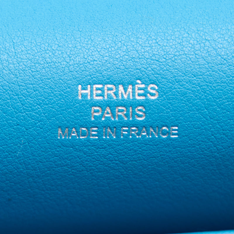 Hermes Kelly Pochette Swift P3 Blue De Nord SHW Stamp D