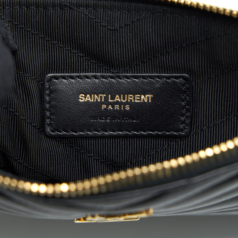 Saint Laurent Monogram Quilted Leather Pouch Black GHW