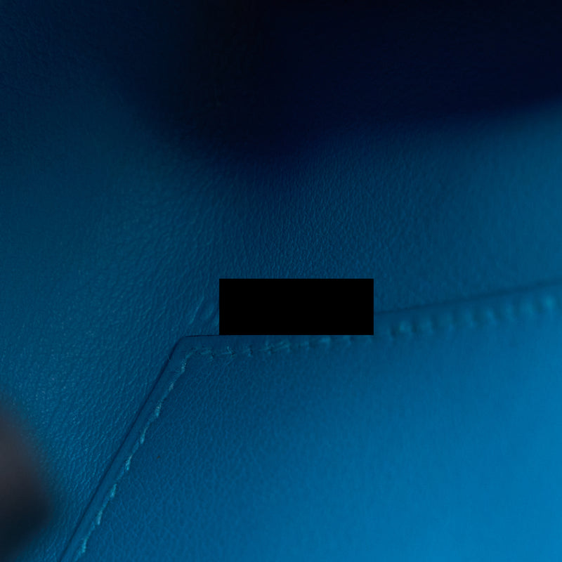 Hermes Kelly Pochette Swift P3 Blue De Nord SHW Stamp D
