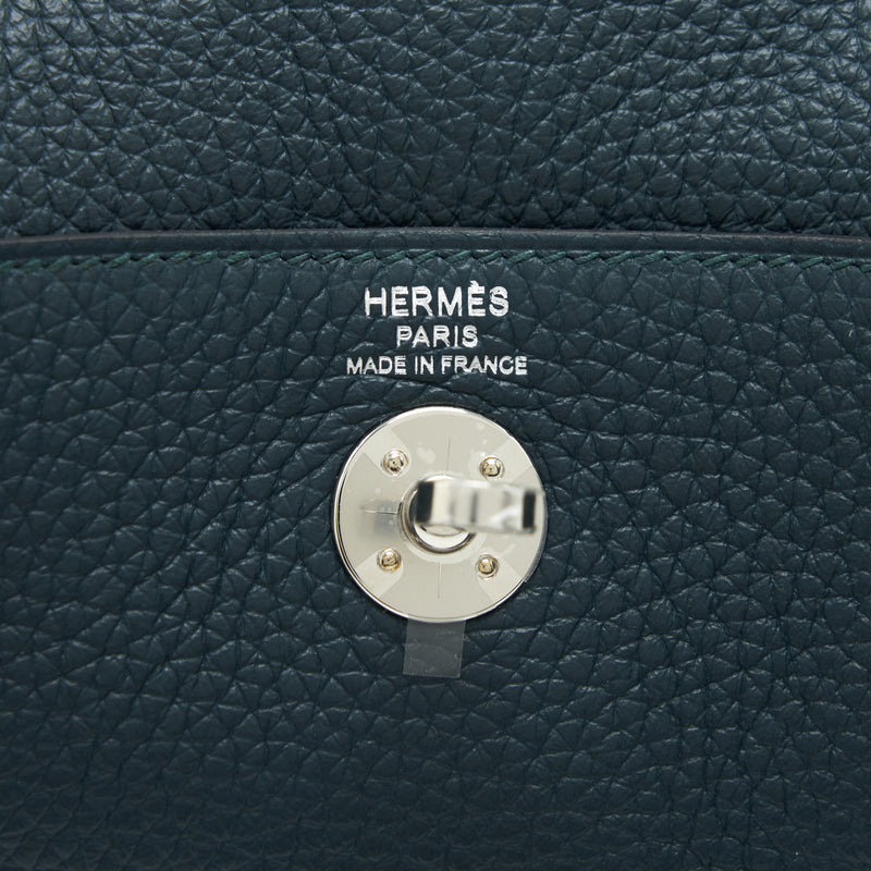 Hermes Mini Lindy Clemence Vert Cypres SHW Stamp U
