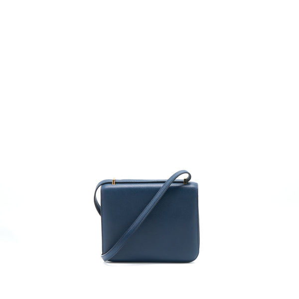 Hermes Mini Constance Evercolor 7L Blue De Malte GHW Stamp C