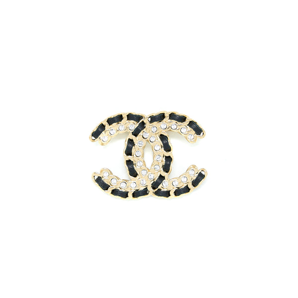 Chanel Leather Chain/ Crystal Brooch LGHW