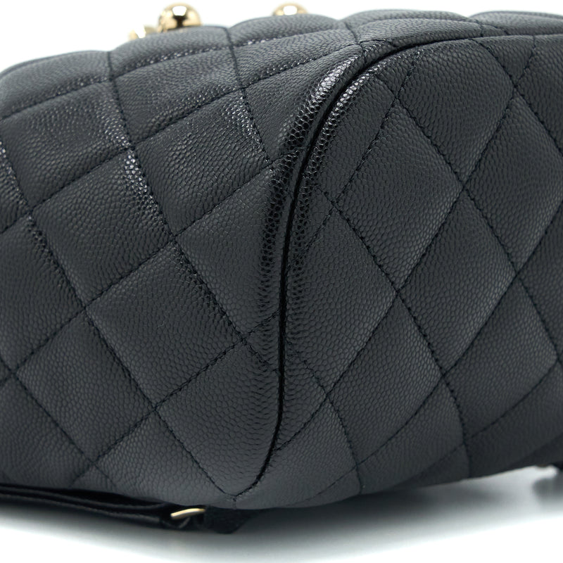 Chanel 23s Mini Flap Backpack Caviar Black LGHW (Microchip)