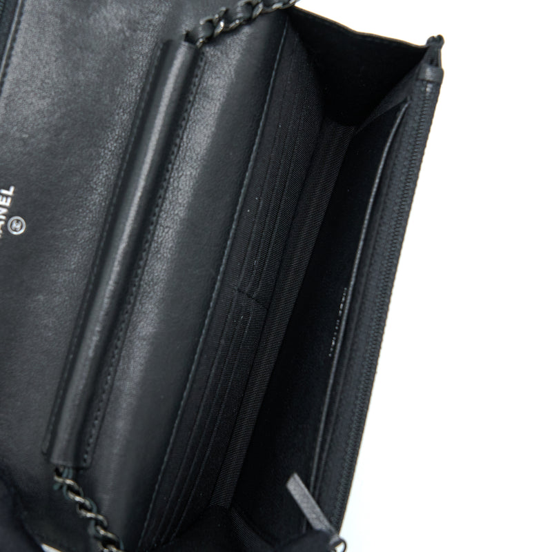 Chanel 2.55 So Black Wallet On Chain Calfskin With Black Hardware