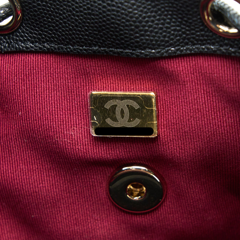 Chanel 23s Mini Flap Backpack Caviar Black LGHW (Microchip)