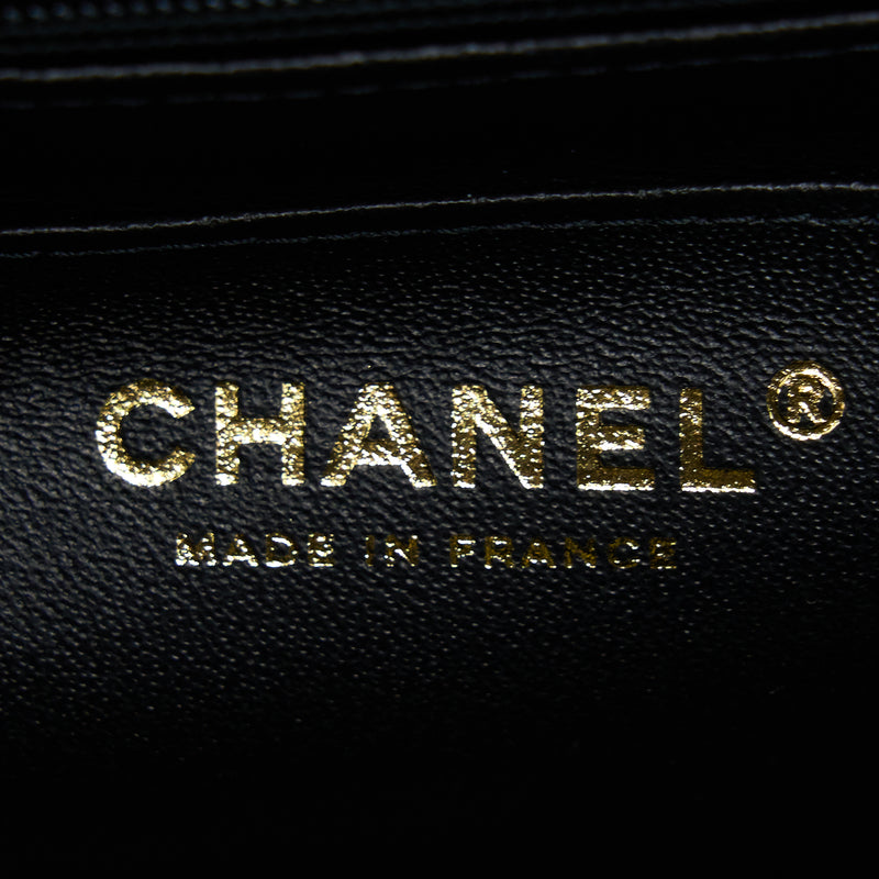 Chanel 21K Top Handle Mini Rectangular Flap Bag Lambskin Black Brushed GHW(Microchip)