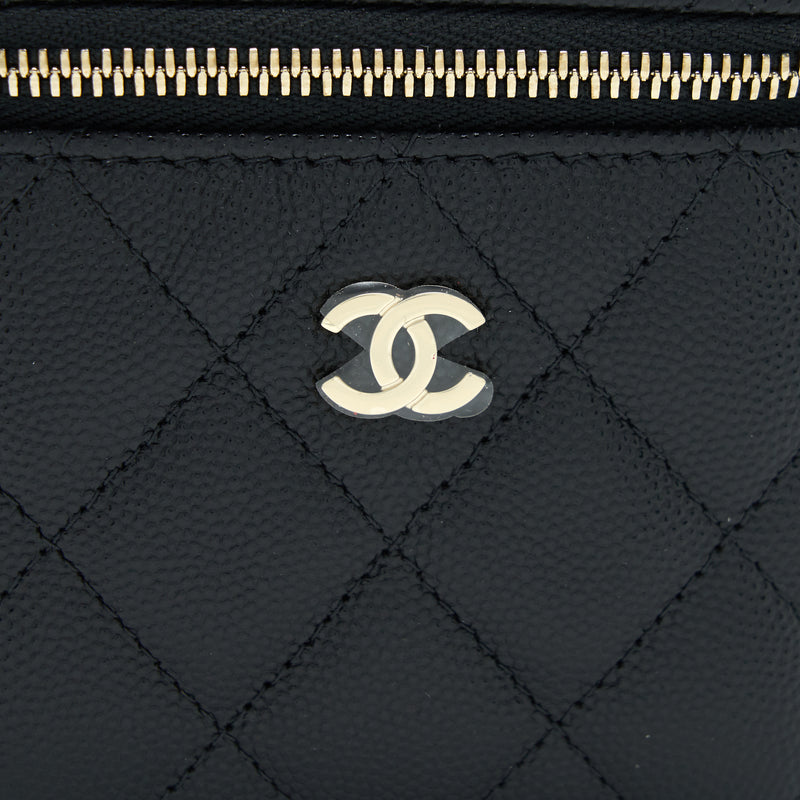 Chanel 22C Mini Vanity With Chain Black Caviar LGHW