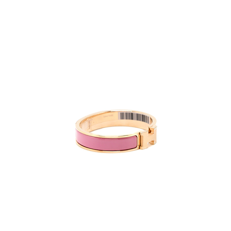 Hermes Size PM Clic H Bracelet Plaque/Rose RGHW