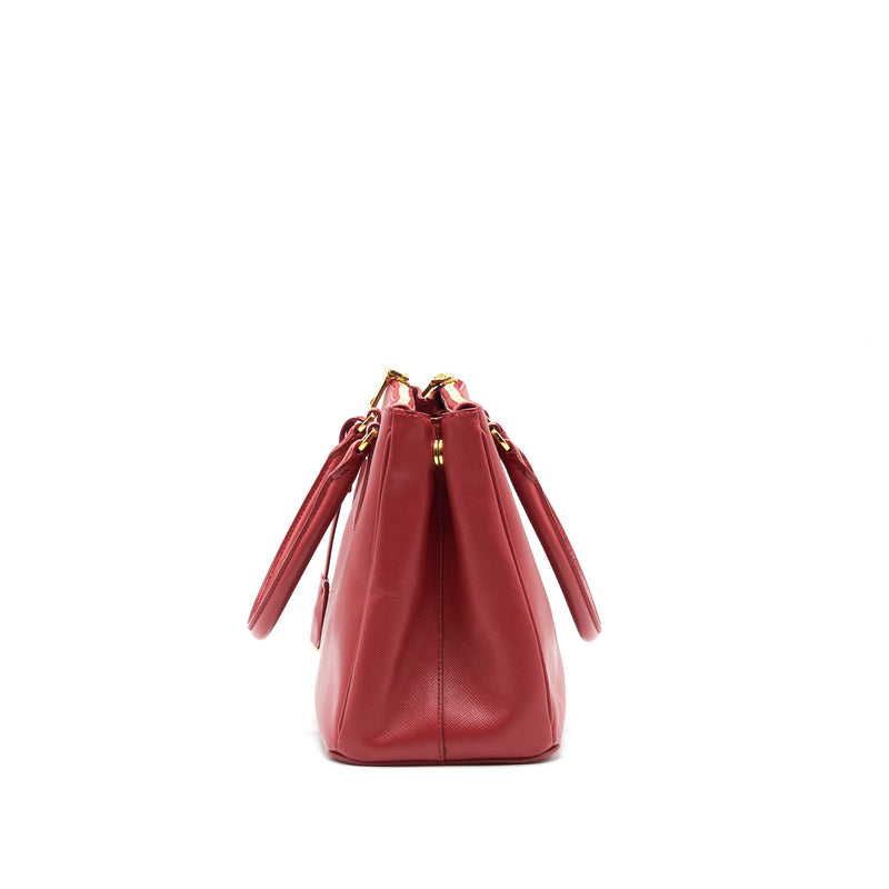Prada Saffiano Tote Bag Red with GHW