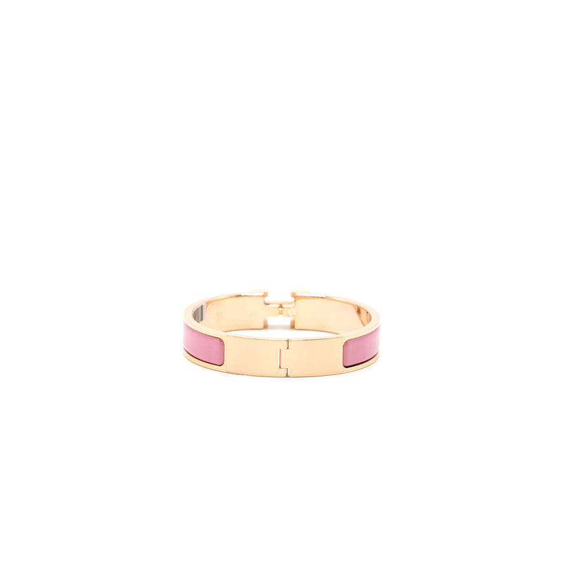 Hermes Size PM Clic H Bracelet Plaque/Rose RGHW
