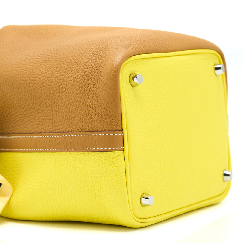Hermes Picotin 18 Clemence Lime/Sesame SHW Stamp Y With An Extra Twilly