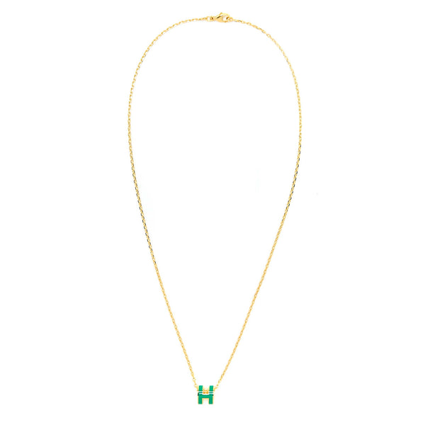 Hermes MIni Pop H Pendant Malachite GHW