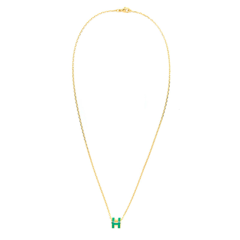 Hermes MIni Pop H Pendant Malachite GHW