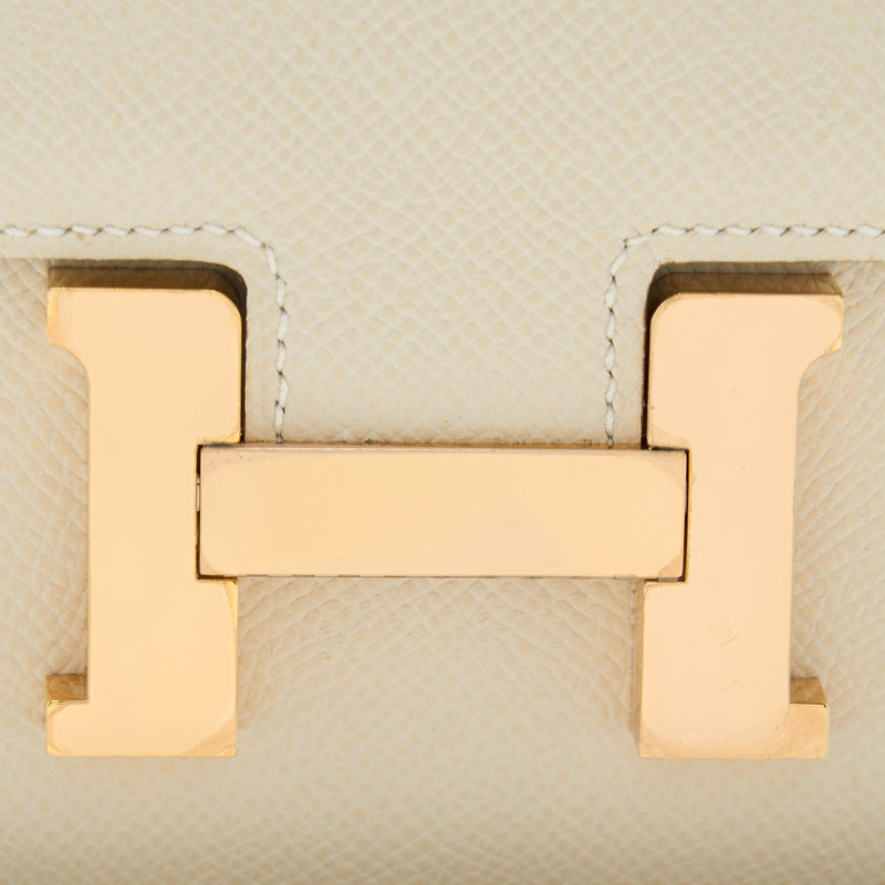 Hermes Mini Constance Epsom Craie RGHW Stamp Y