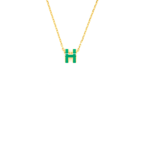 Hermes MIni Pop H Pendant Malachite GHW