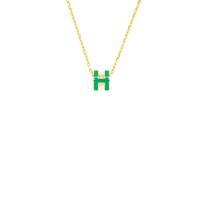 Hermes MIni Pop H Pendant Malachite GHW