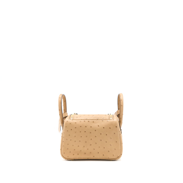 Hermes Mini Lindy Ostrich Chai GHW Stamp U