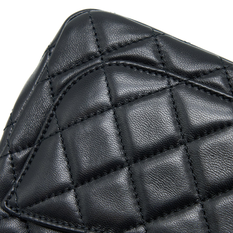 Chanel Pearl Crush Mini Square Flap Bag Lambskin Black GHW (Microchip)