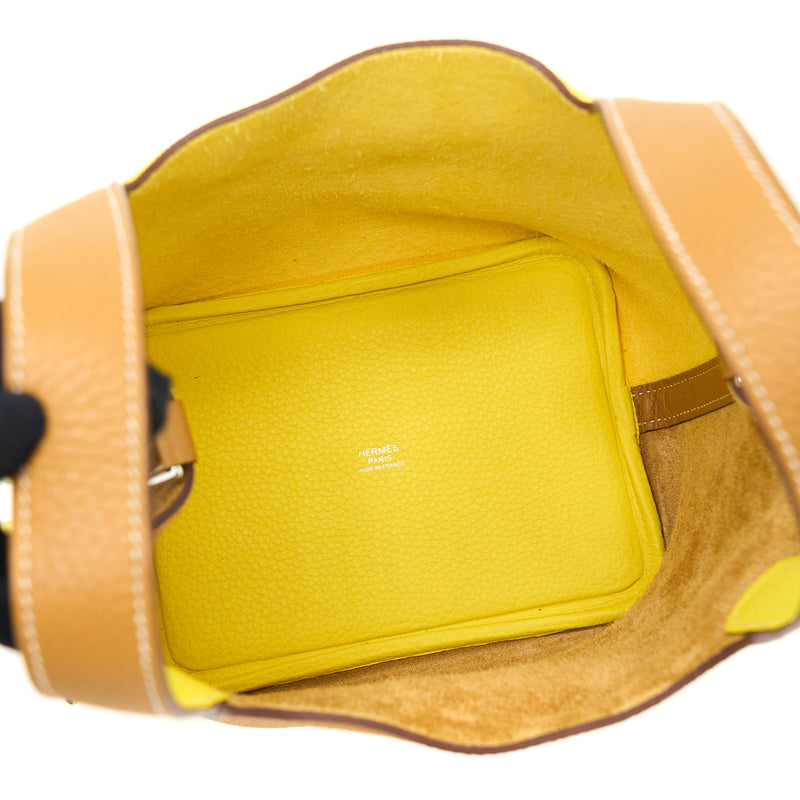 Hermes Picotin 18 Clemence Lime/Sesame SHW Stamp Y With An Extra Twilly