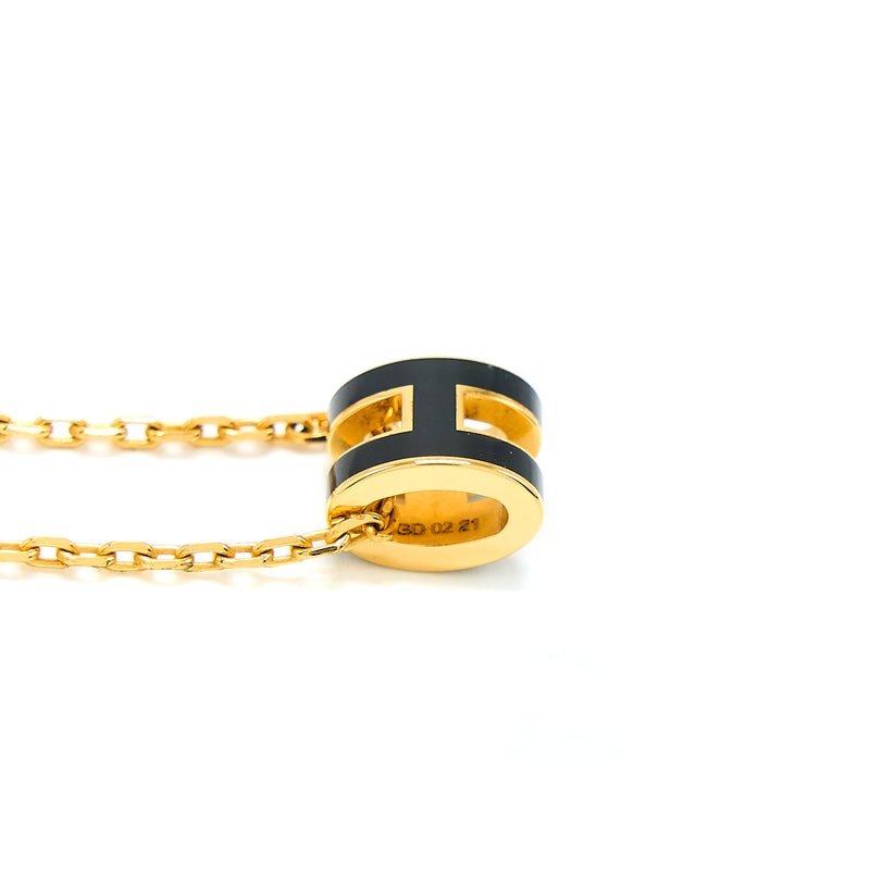 Hermes Mini Pop H Pendant Black RGHW