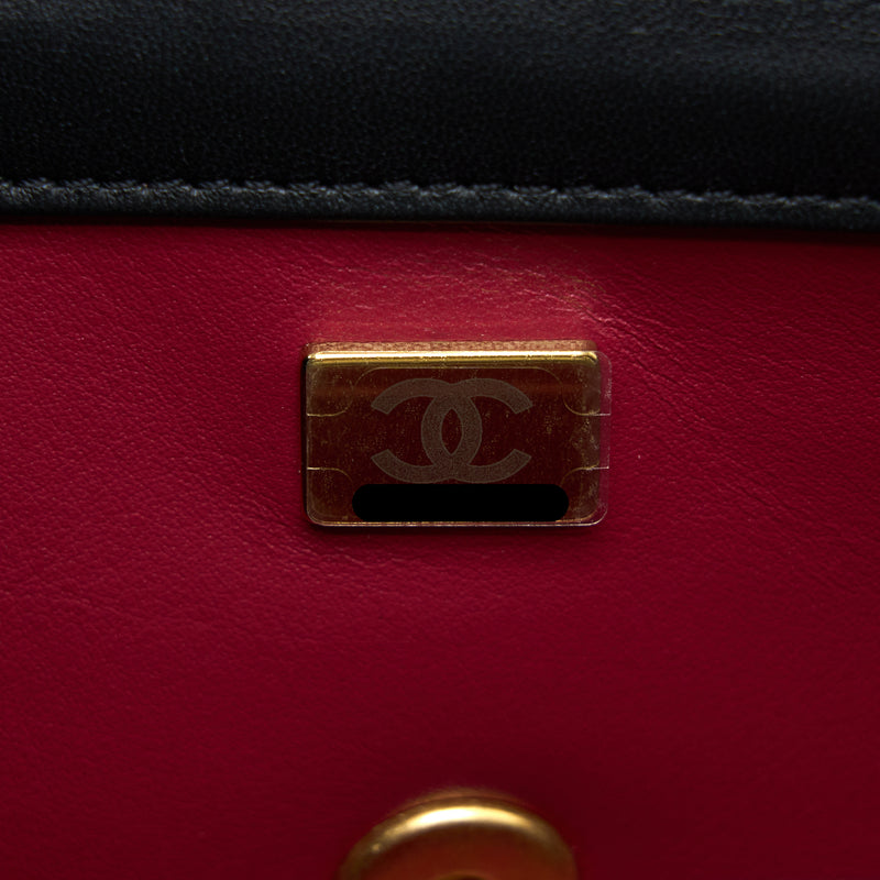 Chanel 23S Camellia Chain Mini Rectangular Lambskin Black Brushed GHW (Microchip)