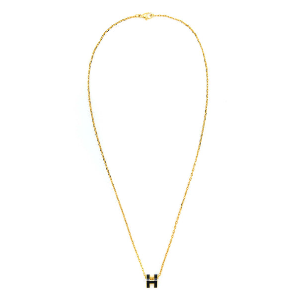 Hermes Mini Pop H Pendant Black RGHW