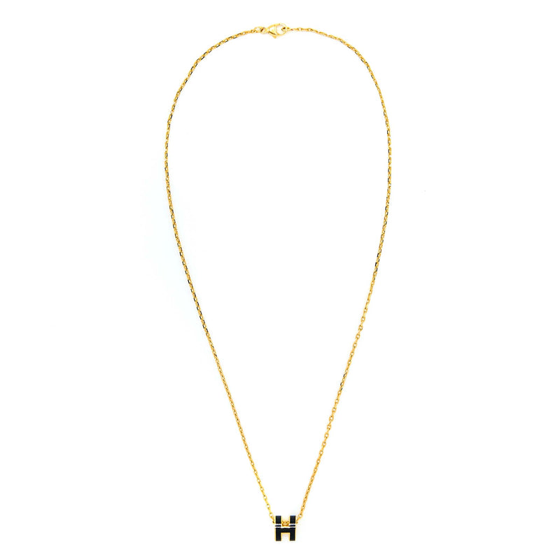 Hermes Mini Pop H Pendant Black RGHW