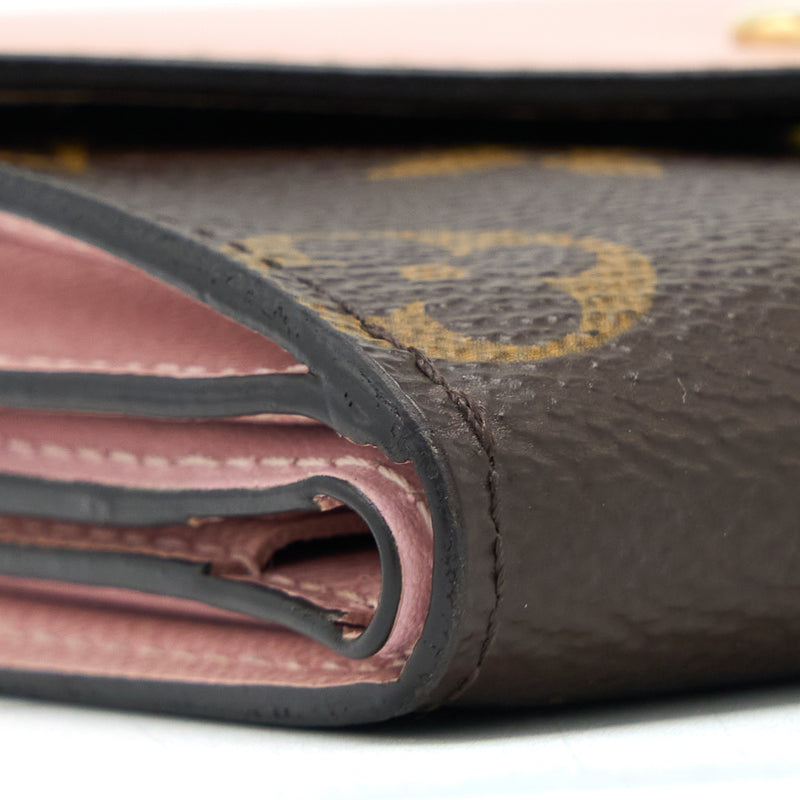 Louis Vuitton Zoe Wallet Monogram Canvas/Rose Ballerine GHW