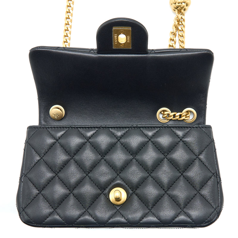 Chanel Quilted Mini Square Flap with Camellia Adjustable Chain Blue Cl –  Coco Approved Studio