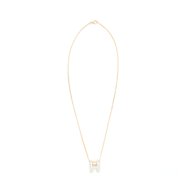 Hermes Pop H Pendant Blue Zephyr RGHW