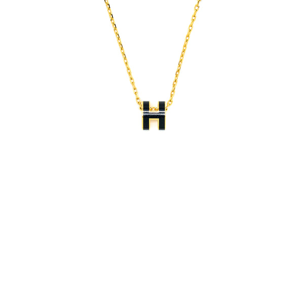 Hermes Mini Pop H Pendant Black RGHW