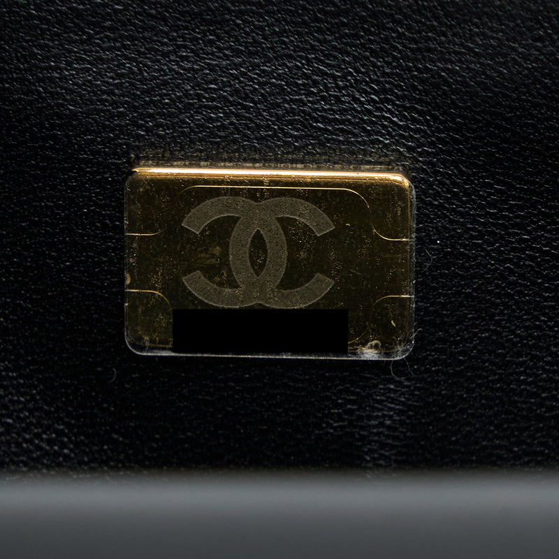 Chanel Mini Rectangular Flap Bag Lambskin Black LGHW (Microchip)