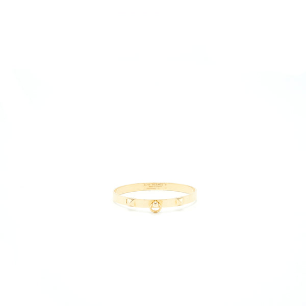 Hermes Size ST Collier De Chien Bracelet Small Model Gold Tone