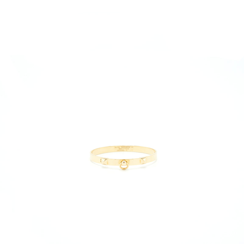 Hermes Size ST Collier De Chien Bracelet Small Model Gold Tone