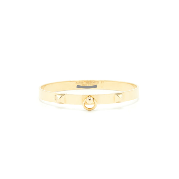 Hermes Size ST Collier De Chien Bracelet Small Model Gold Tone