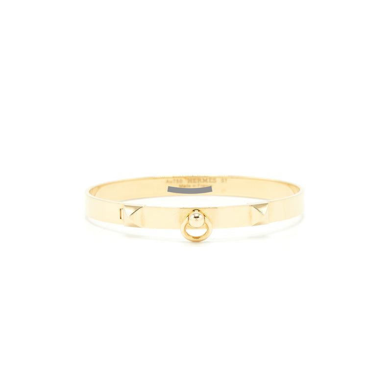 Hermes Size ST Collier De Chien Bracelet Small Model Gold Tone