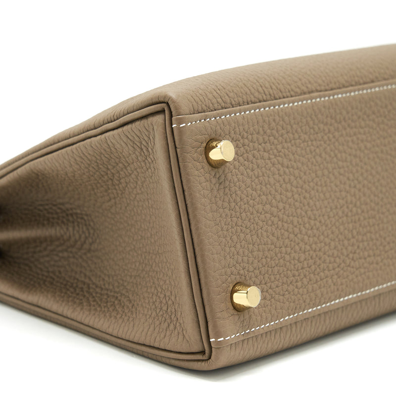 Hermes Kelly 25 Togo Etoupe GHW stamp Z